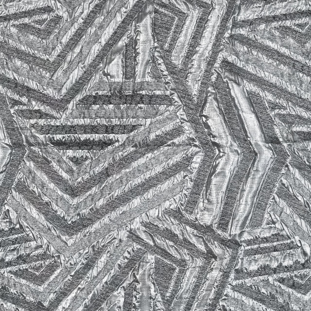Silver Luxury Geometric Metallic Brocade