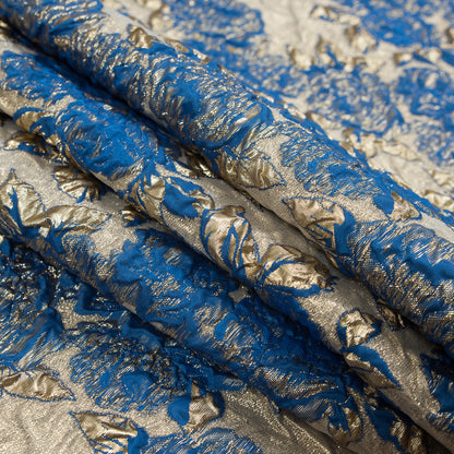 Cobalt Luxury Floral Metallic Brocade Detail