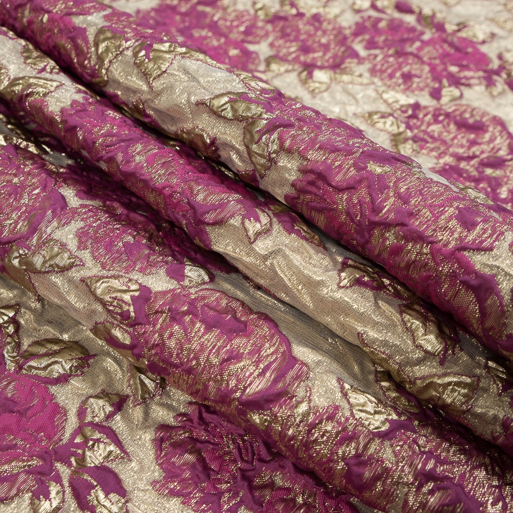 Pink Luxury Floral Metallic Brocade - Detail
