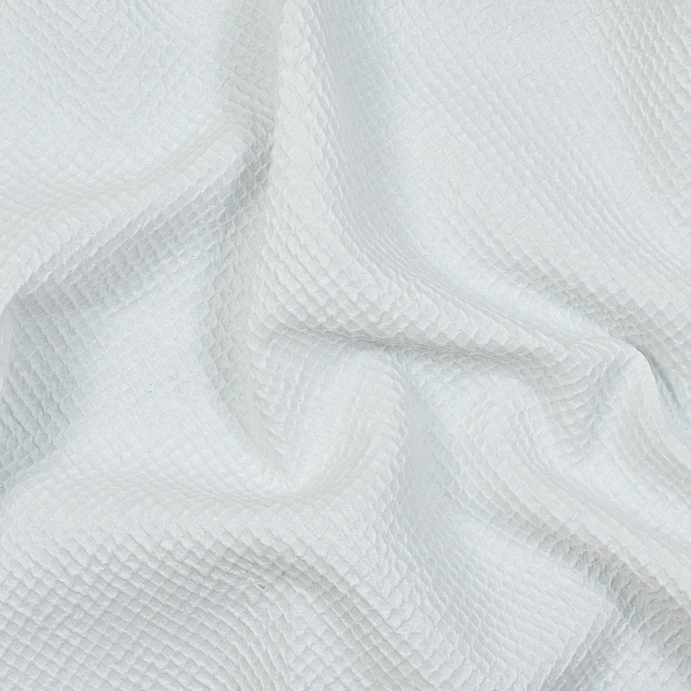 Metallic White Diamond Quilted Brocade