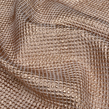 Marylin Metallic Peach Bellini Diamond Quilted Brocade Detail