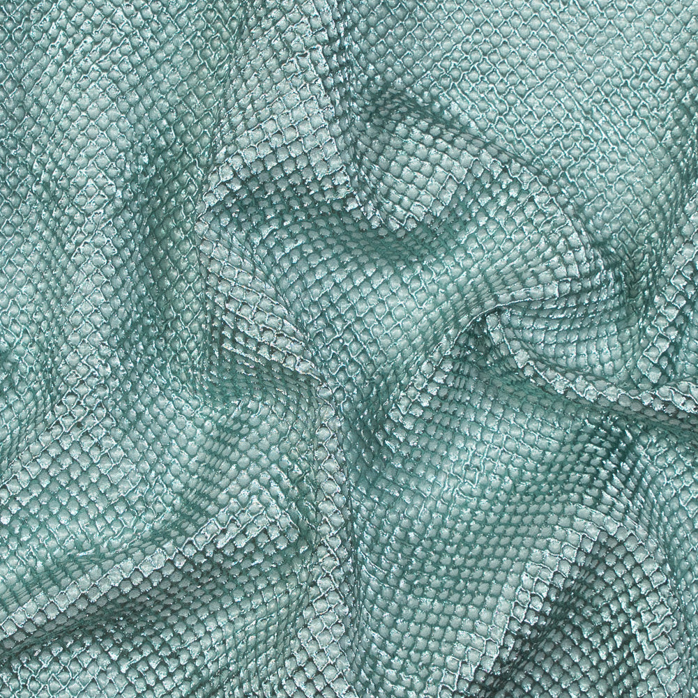 Metallic Mint Diamond Quilted Brocade