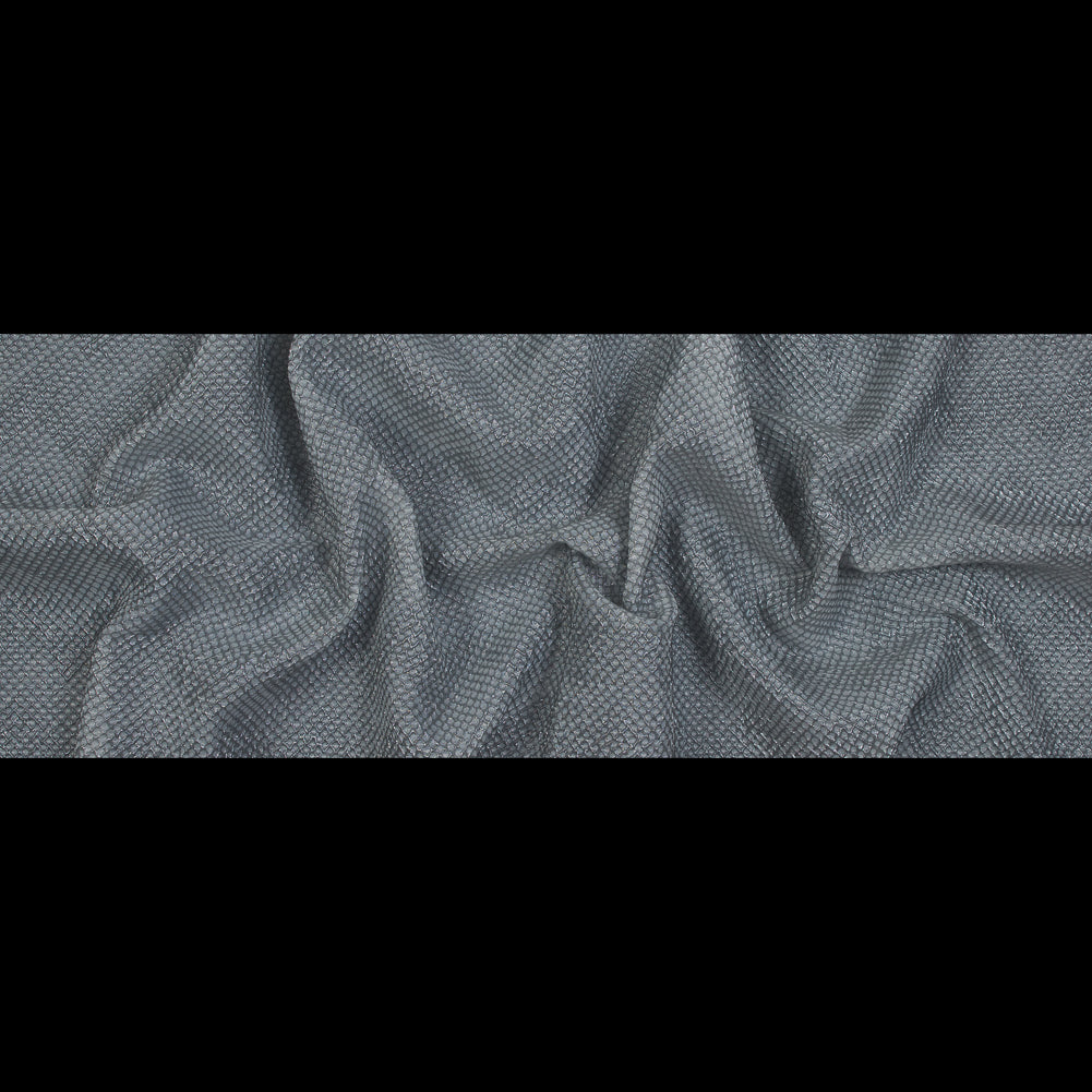 Metallic Transparent Gray Diamond Quilted Brocade - Folded
