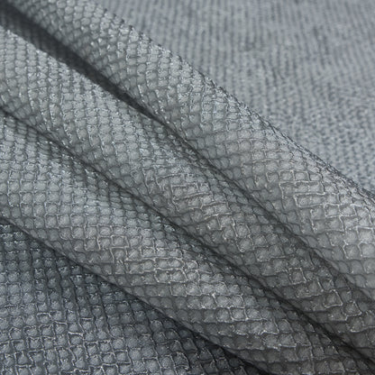 Metallic Transparent Gray Diamond Quilted Brocade - Detail