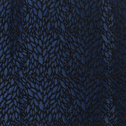 Blue and Black Luxury Abstract Metallic Brocade