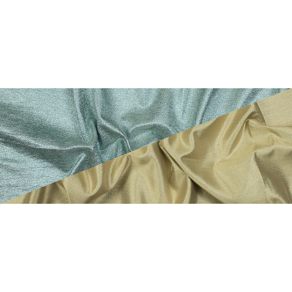 Mint and Chartreuse Luxury Metallic Brocade - Folded