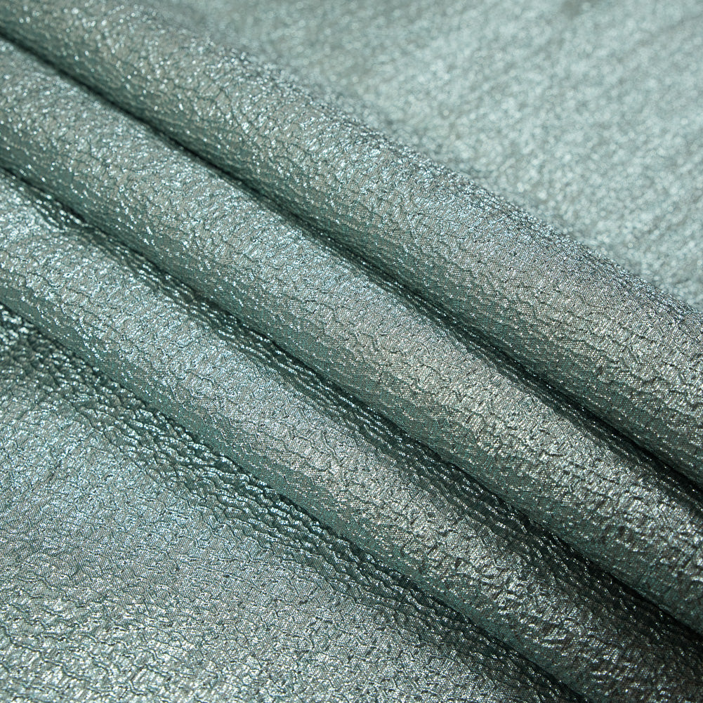 Mint and Chartreuse Luxury Metallic Brocade - Detail