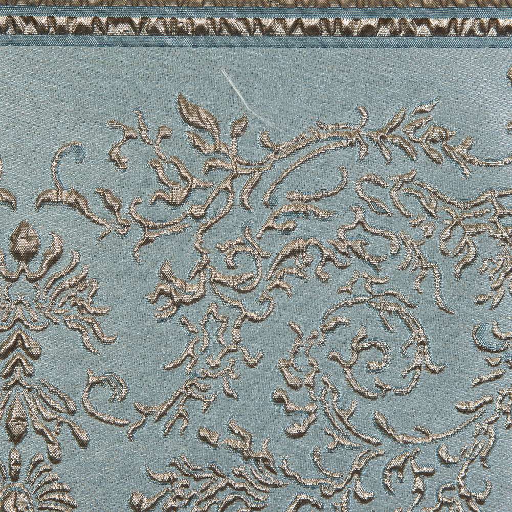 Pale Blue and Gold Luxury Classical Metallic Brocade Full