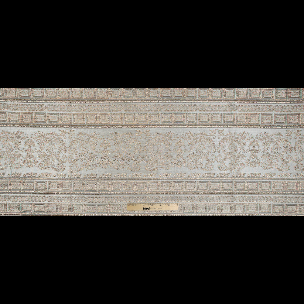 Beige and Gold Luxury Classical Metallic Brocade - Folded
