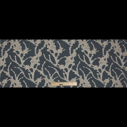 Beige and Metallic Gold Luxury Floral Burnout Brocade - Folded