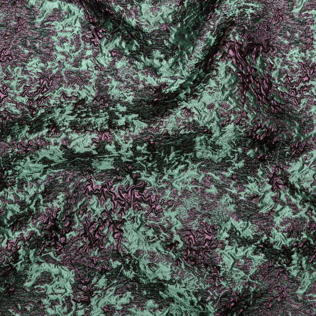 Sea Spray and Purple Luxury Abstract Metallic Brocade
