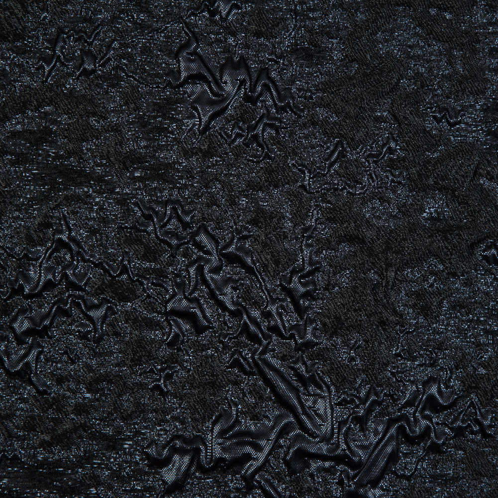 Black and Blue Luxury Abstract Metallic Brocade Full