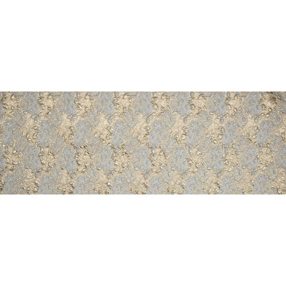 Ash Blue Luxury Floral Metallic Brocade Folded