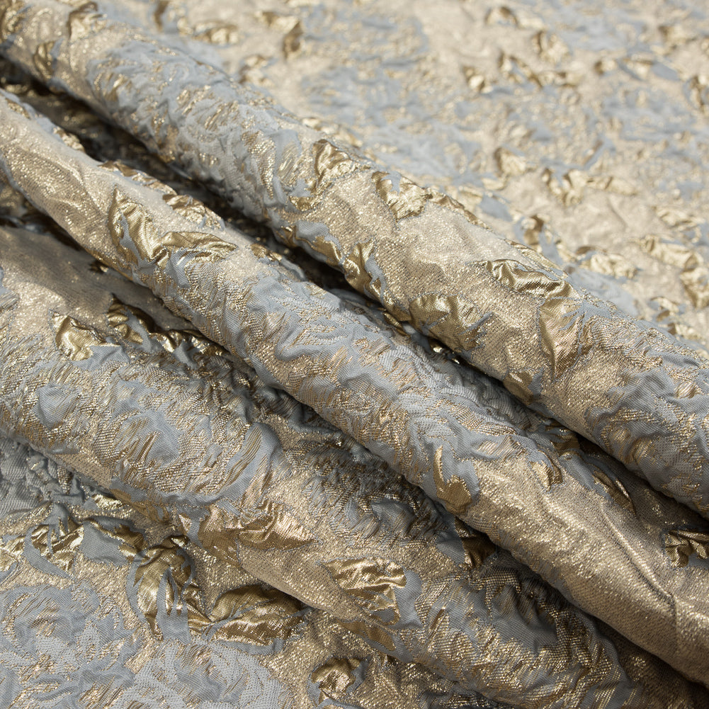 Ash Blue Luxury Floral Metallic Brocade Detail