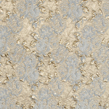 Ash Blue Luxury Floral Metallic Brocade