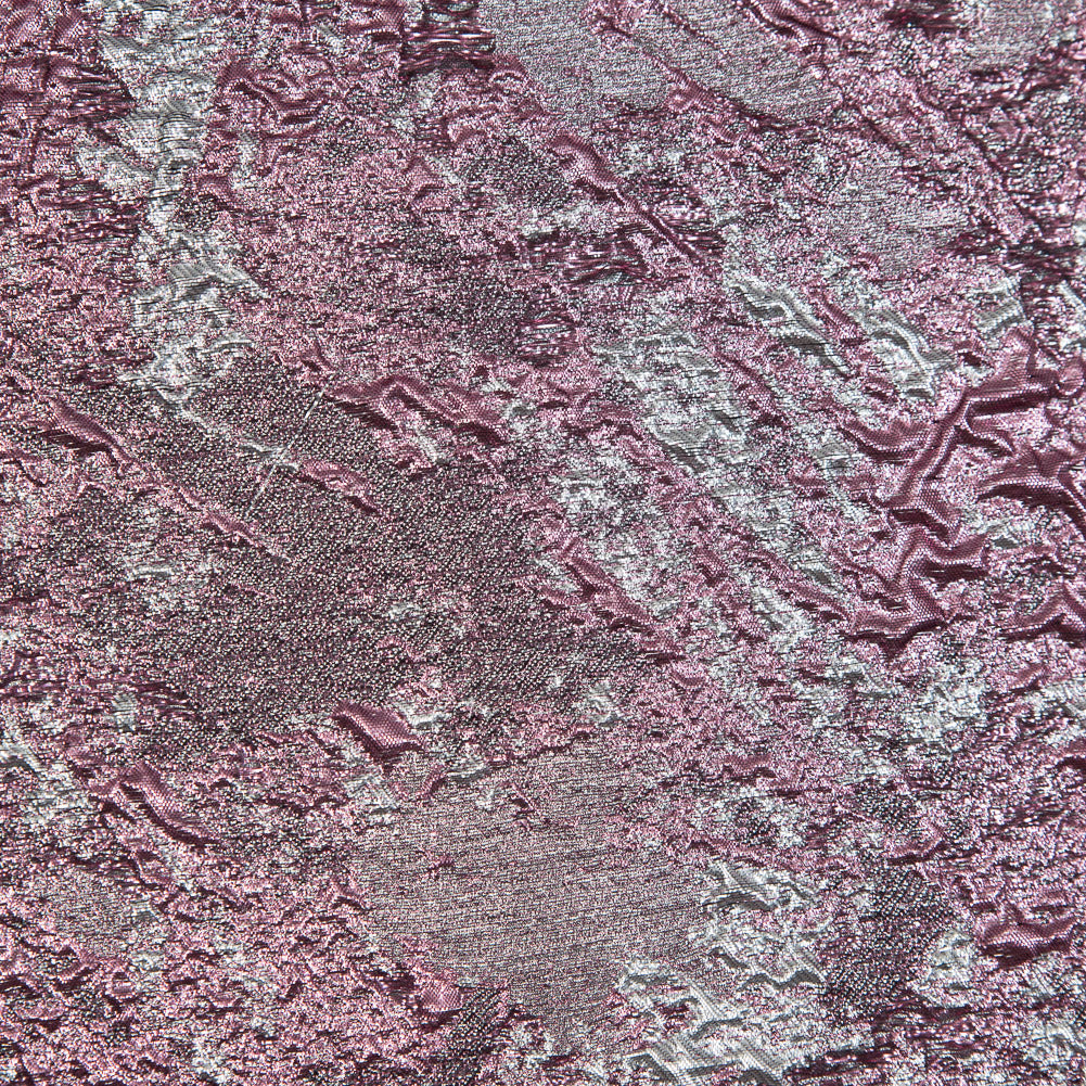 Pink and Silver Luxury Abstract Metallic Brocade - Full