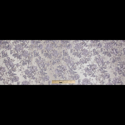 Pale Gold and Lavender Luxury Floral Metallic Brocade - Folded