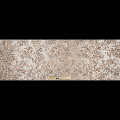 Pale Gold and Beige Luxury Floral Metallic Brocade Folded