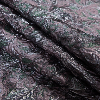 Green and Orchid Luxury Abstract Metallic Brocade Detail