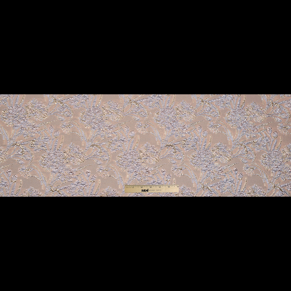 Peach Luxury Floral Metallic Brocade - Folded