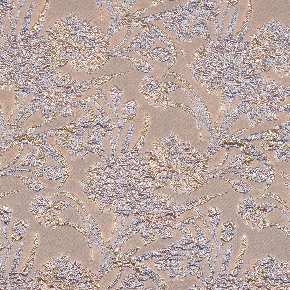 Peach Luxury Floral Metallic Brocade