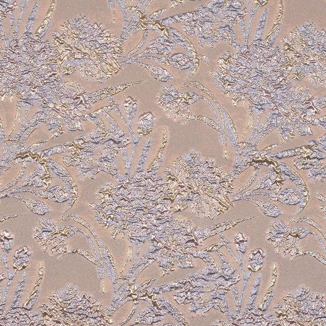 Peach Luxury Floral Metallic Brocade