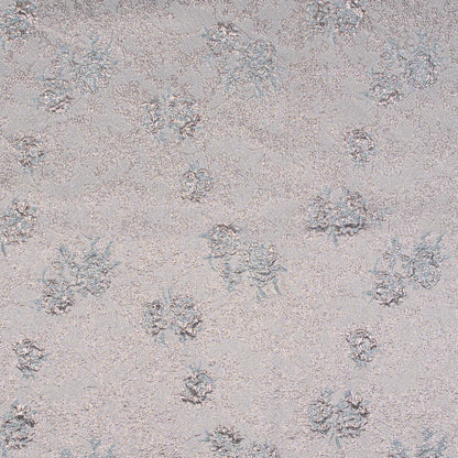 Rose Gold and Sky Blue Luxury Floral Metallic Brocade