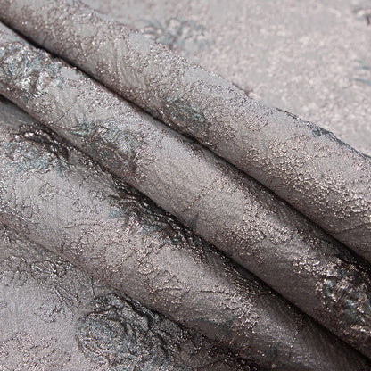 Rose Gold and Pale Blue Luxury Floral Metallic Brocade - Detail