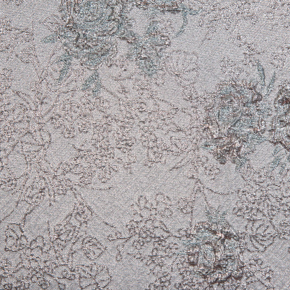 Rose Gold and Pale Blue Luxury Floral Metallic Brocade - Full