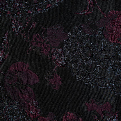 Aubergine and Black Luxury Paisley Metallic Brocade - Full