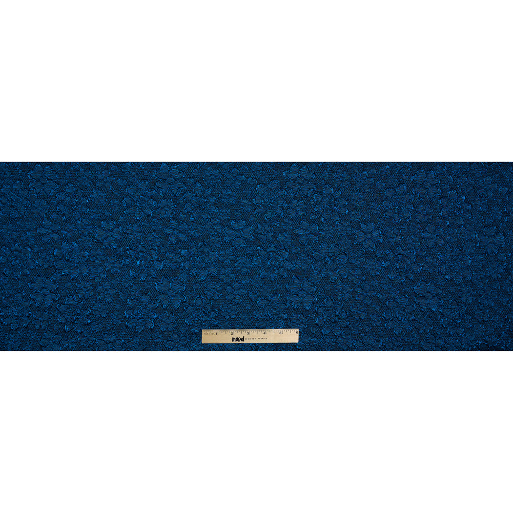 Royal Blue Luxury Floral Metallic Brocade - Folded