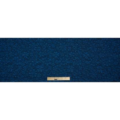 Royal Blue Luxury Floral Metallic Brocade - Folded
