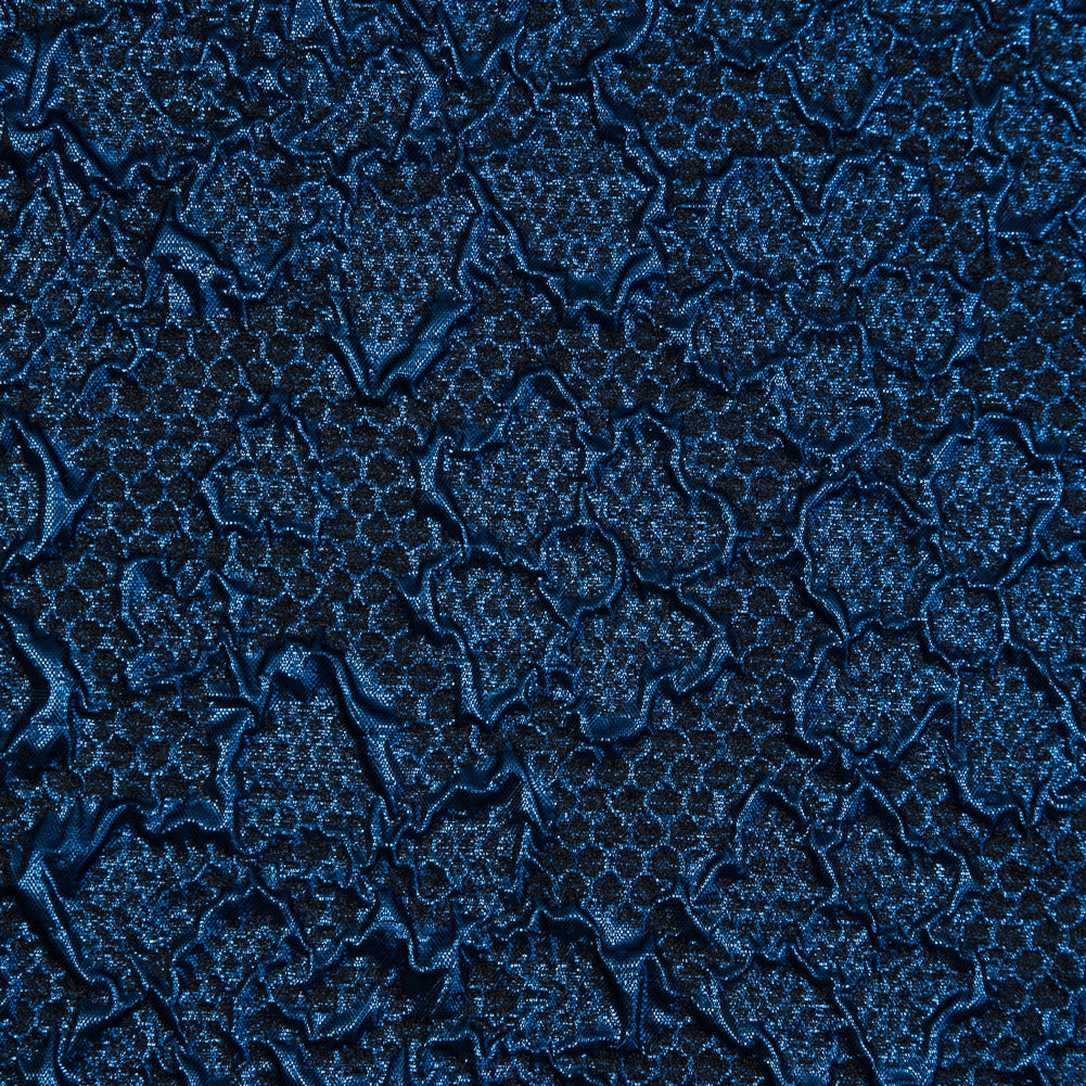 Royal Blue Luxury Floral Metallic Brocade - Full