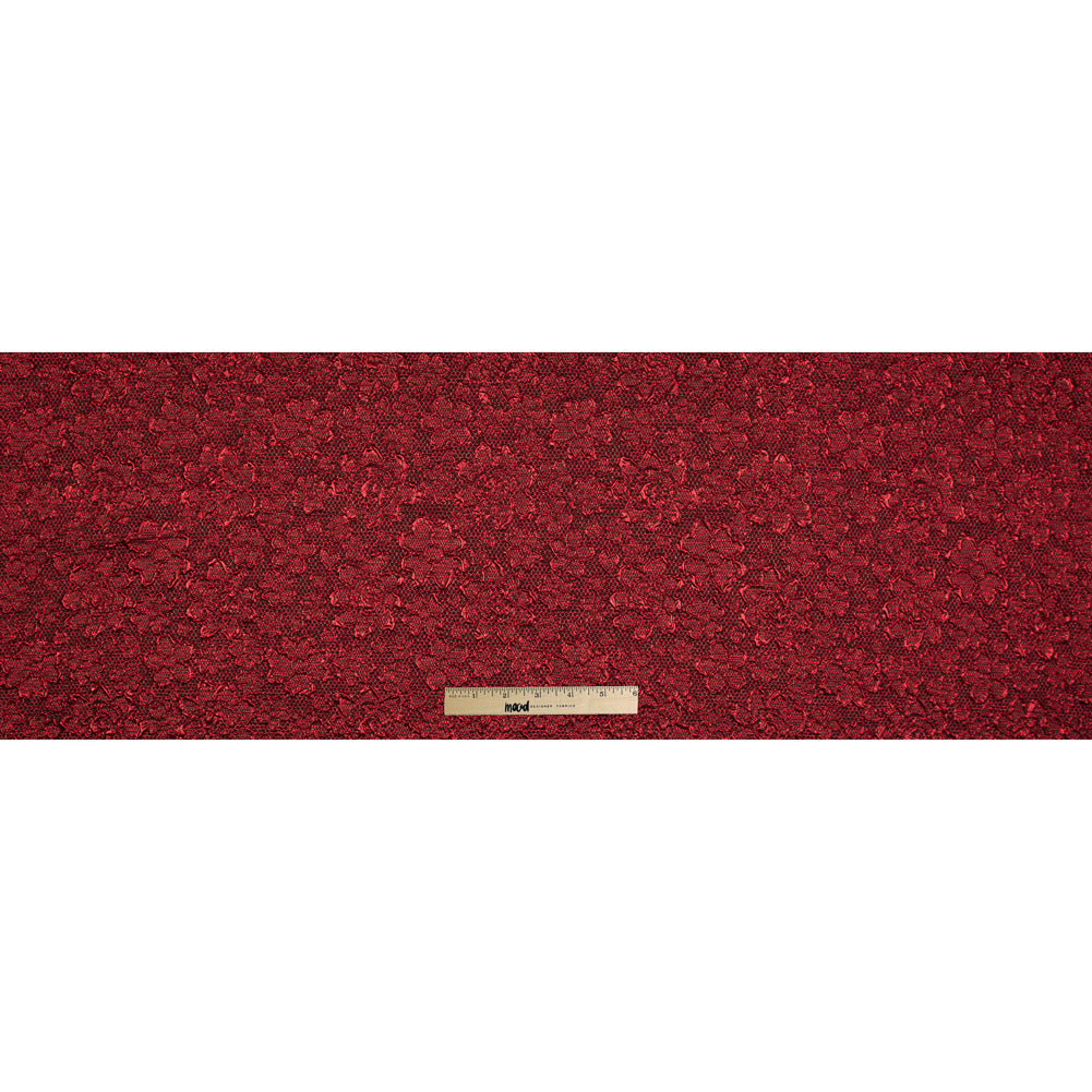 Red Luxury Floral Metallic Brocade - Folded