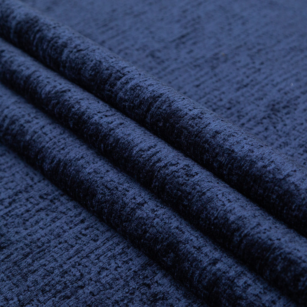 Sapphire Polyester Upholstery Chenille Folded