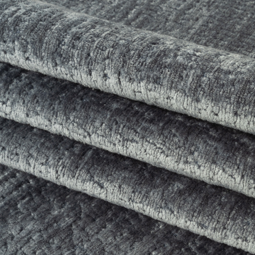 Denim Abstract Textured Acrylic and Polyester Chenille - Folded