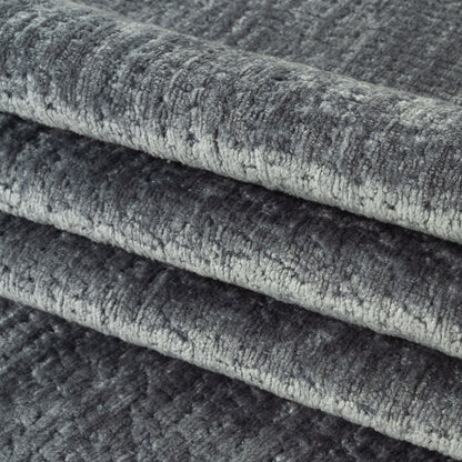 Denim Abstract Textured Acrylic and Polyester Chenille - Folded