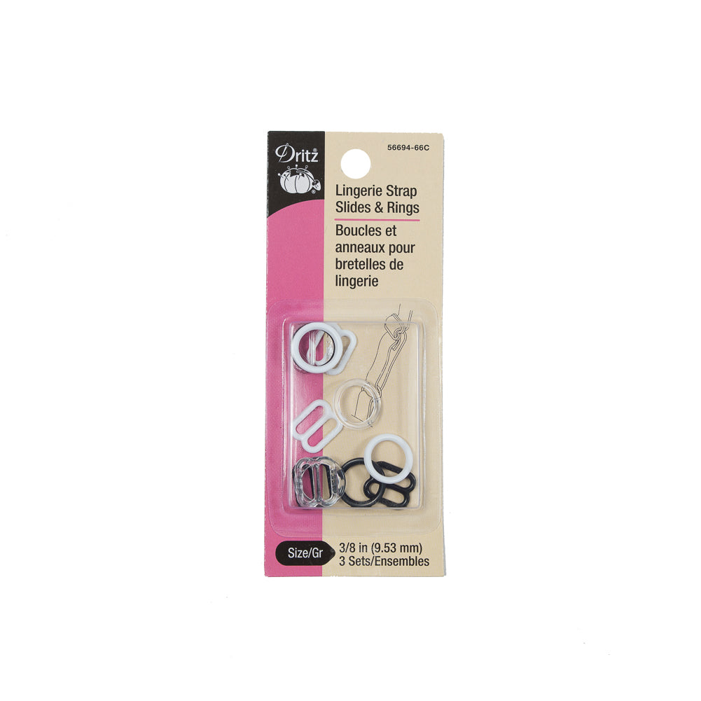 Dritz Lingerie Strap Slides and Rings - 3 Sets - Detail