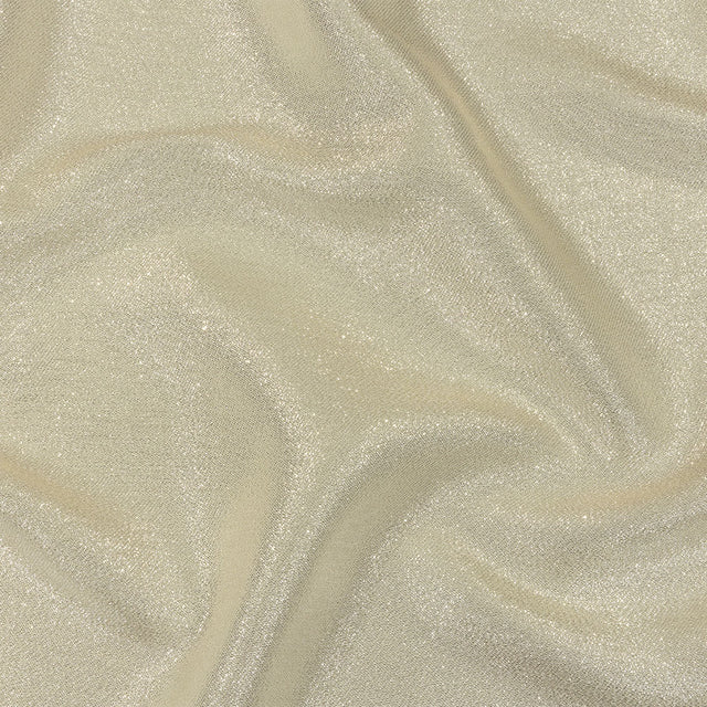 Glimmer White and Silver Metallic Polyester Lame