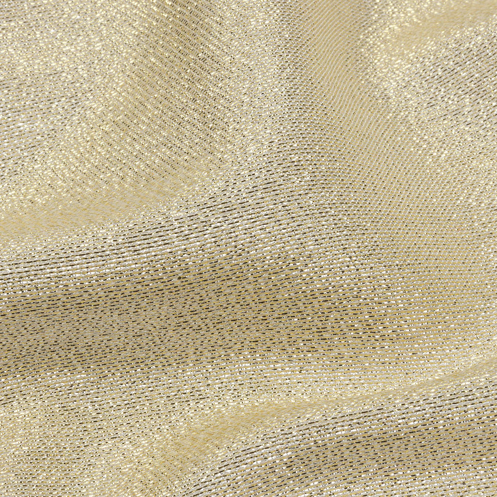Metallic Polyester Lame - White and Gold - Glimmer Collection Detail