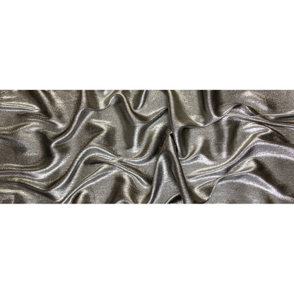 Polyester Lame - Metallic Silver on Black - Ellery Collection Folded