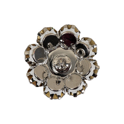 Italian Silver and Crystal Rhinestone Button - 40L/25mm - Detail