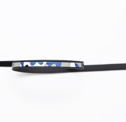 Italian Black and Blue Camouflage Vinyl Striped Rubber Trimming - 0.375"