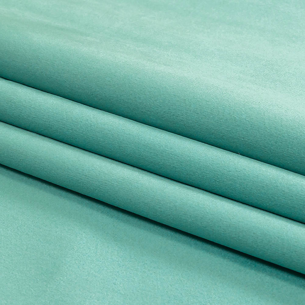 Nile Blue Creamy Polyester Velvet - Folded