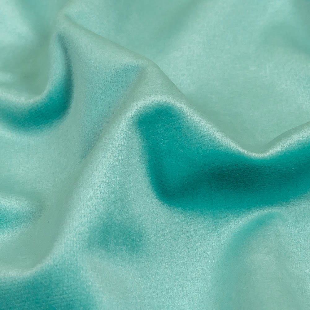 Nile Blue Creamy Polyester Velvet - Detail