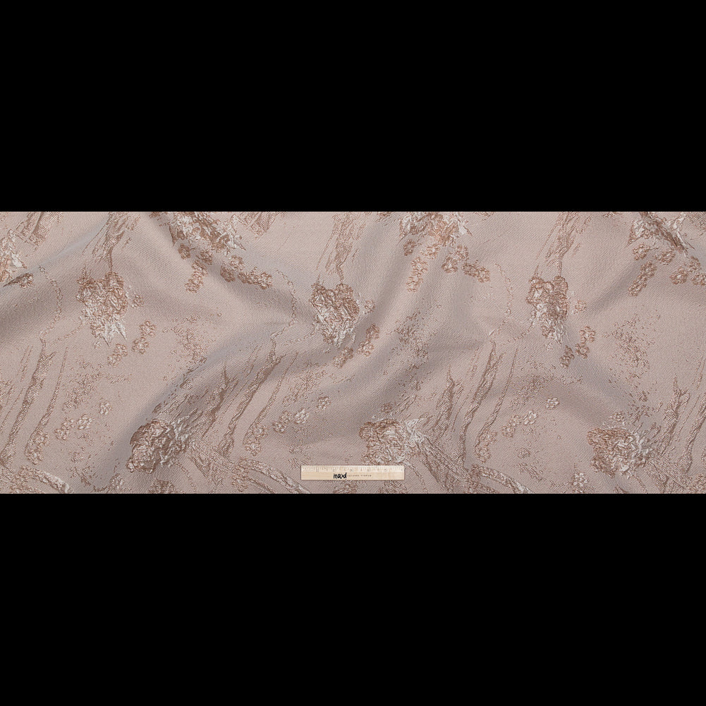 Luminous Taupe Abstract Luxury Double-Layer Organza Brocade Full