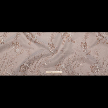 Luminous Taupe Abstract Luxury Double-Layer Organza Brocade Full