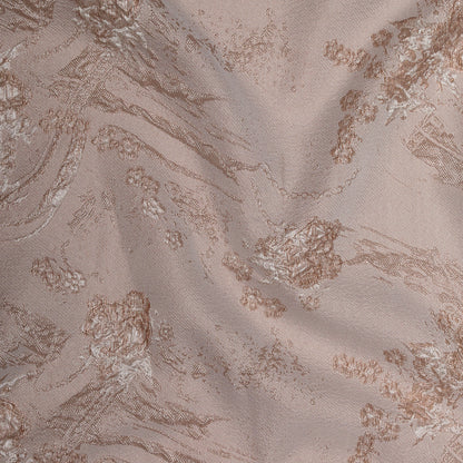 Luminous Taupe Abstract Luxury Double-Layer Organza Brocade