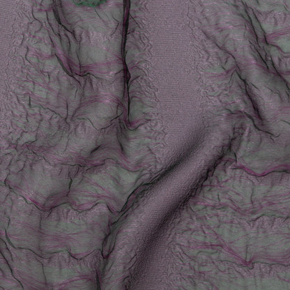 Metallic Purple and Green Iridescent Striped Double Layer Organza