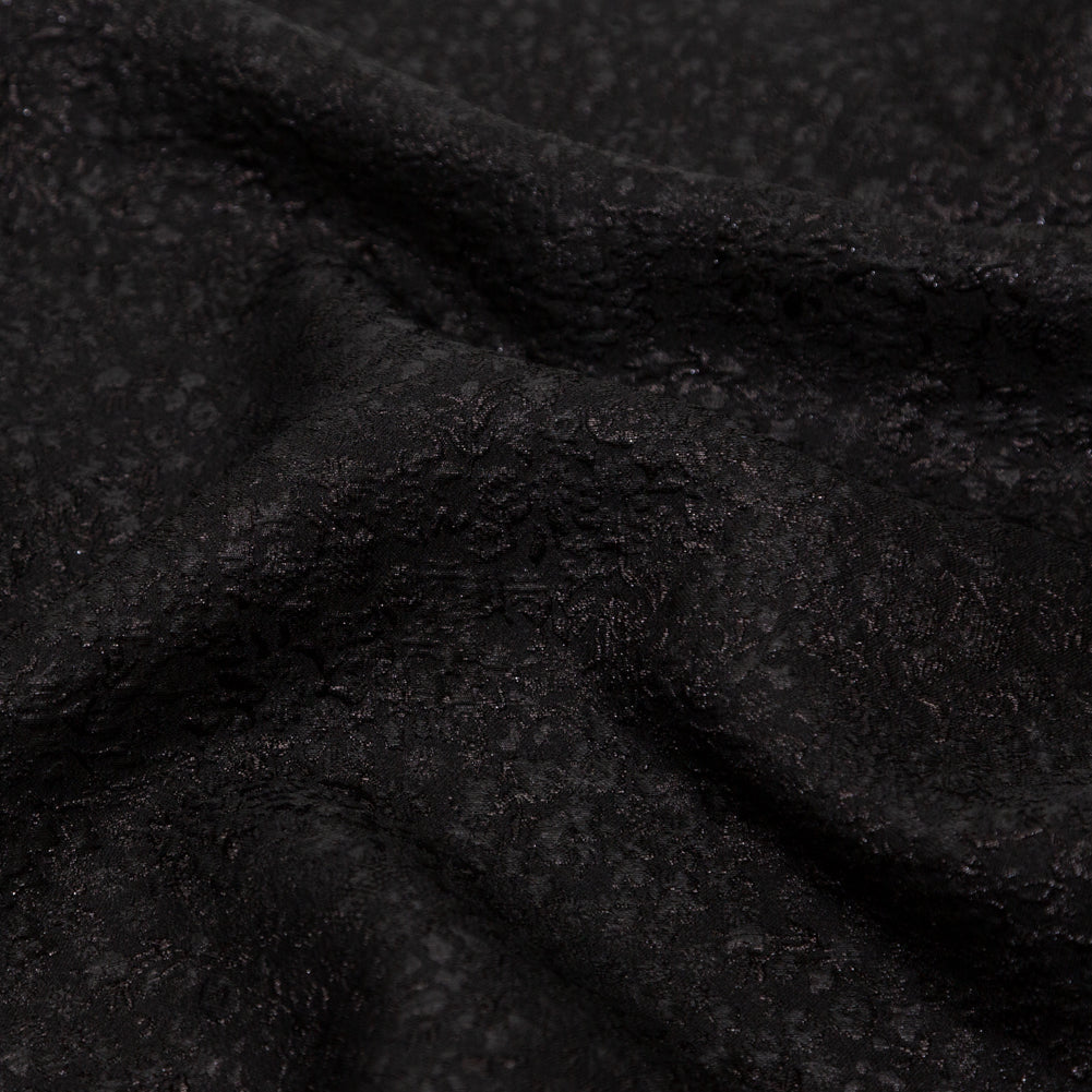 Metallic Black Luxury Floral Brocade Detail